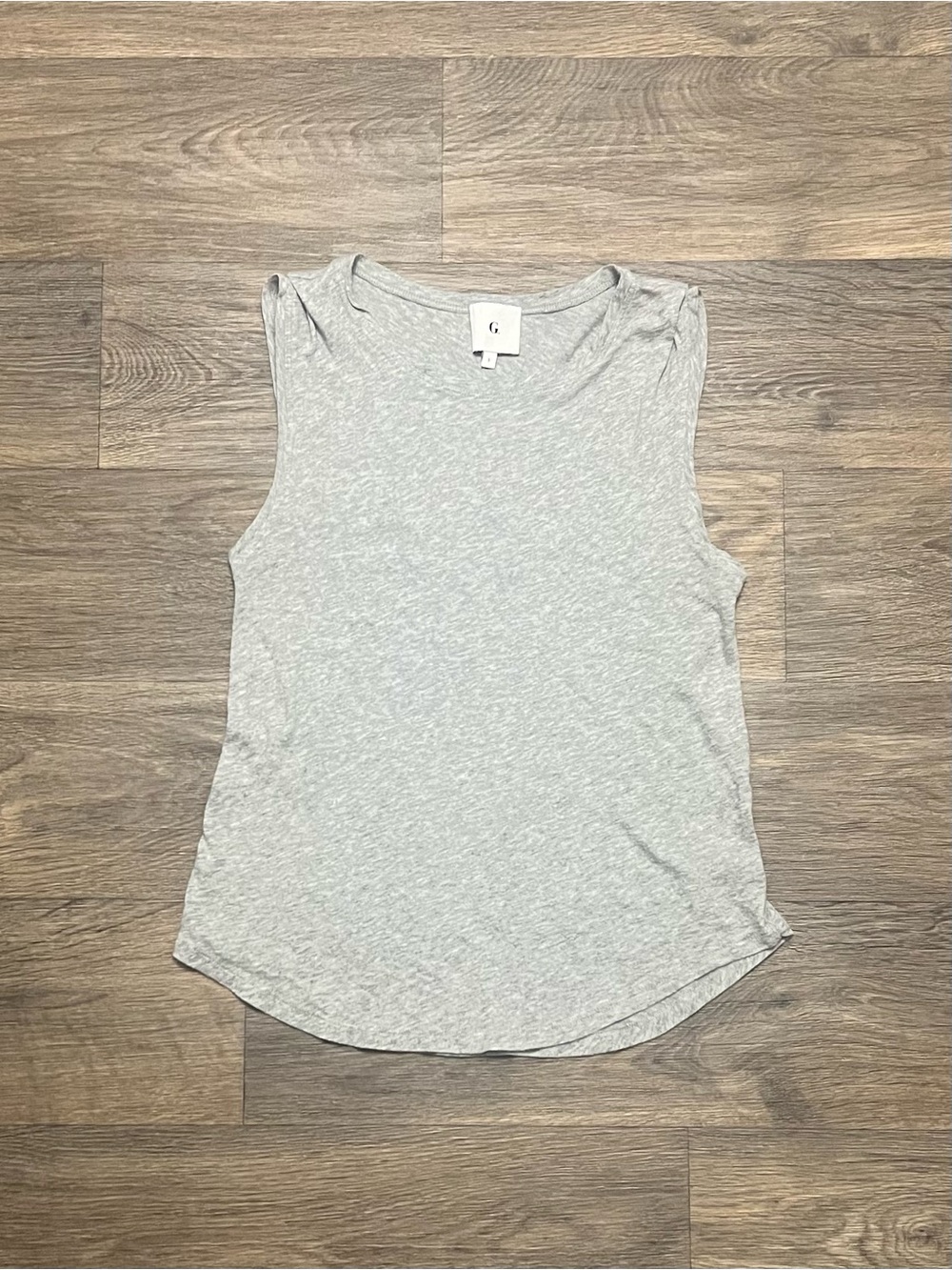 G. Label by Goop 100% Cotton Sleeveless Tank Top Gray Size Small Casual